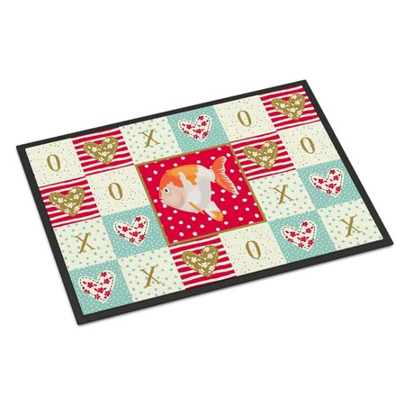 Carolines Treasures 18 x 27 in. Lionhead Goldfish Love Indoor or Outdoor Mat CK5474MAT